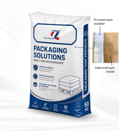 2 Layers PK Woven Block Bottom Bag